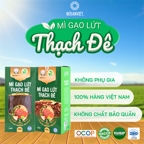 Mỳ gạo Lứt Thạch Đê 500g (dạng hộp)