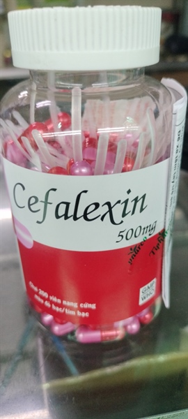 Cefalexin 500mg tipharco (c/200v) (hồng cam)