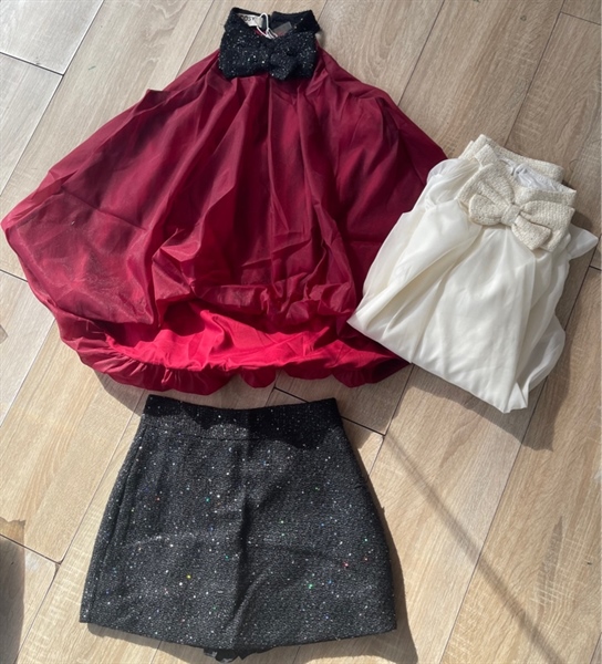Set áo tơ cổ yếm đính nơ