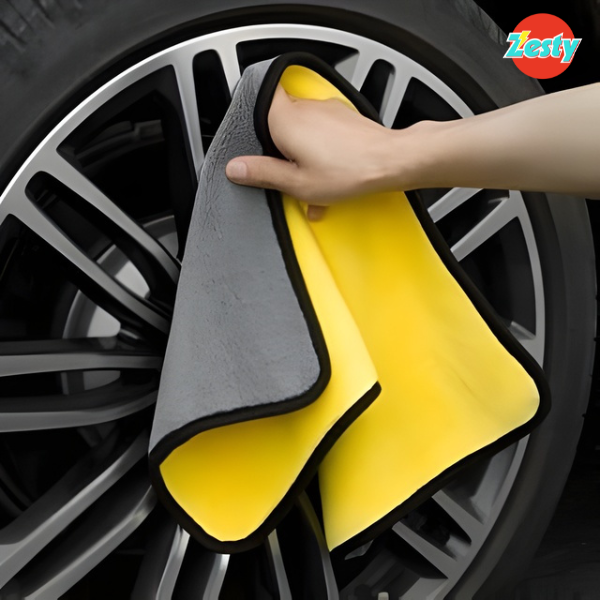 Combo 3 Khăn Lau Xe Microfiber 2 Lớp 30×30 – Siêu Thấm Hút, Không Xơ, Lau Ô Tô, Lau Kính, Lau Bếp