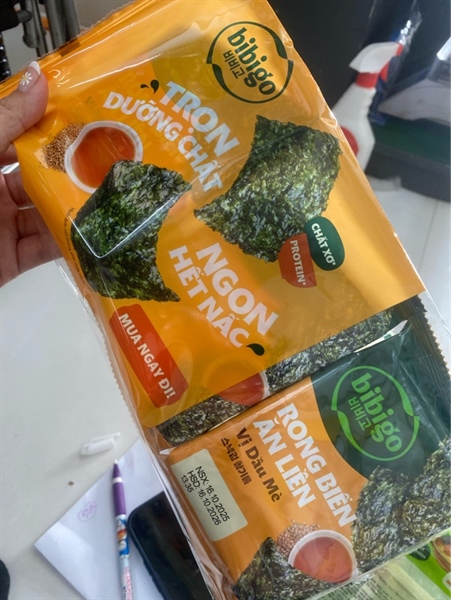 Rong biển ăn liền bị dầu mè