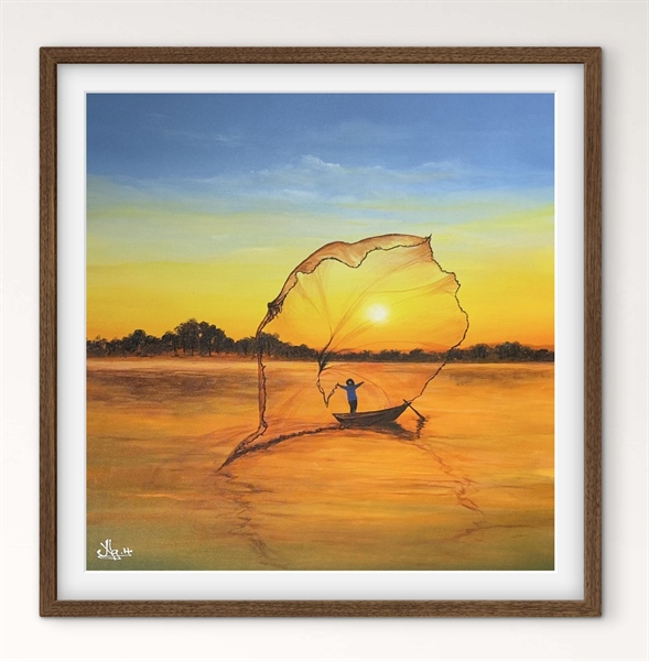 Quăng chài lưới - Nguyễn Hiển - 50x50 cm