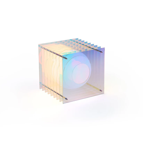 Lớp Lamp Sculptural Lighting: small square in dreamy acrylic