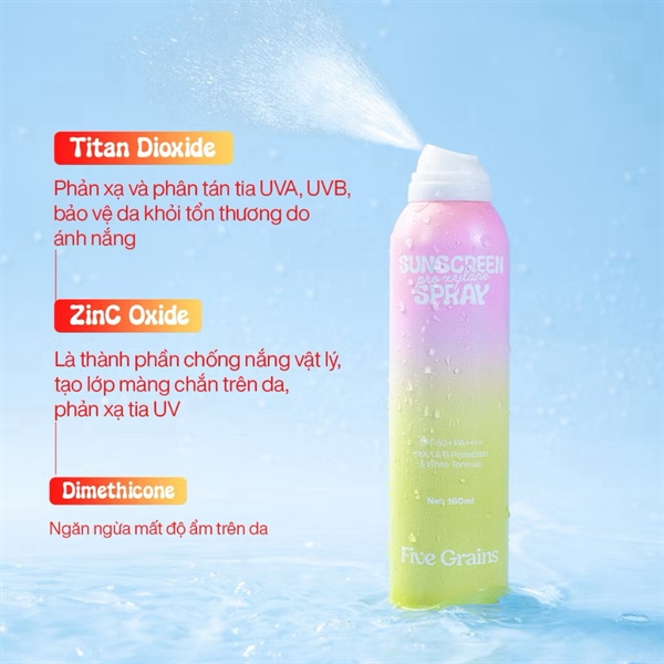 Xịt Chống Nắng Five Grains Pro-Xylane 160ml