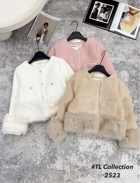 Khoác dạ thỏ mix lông 2523