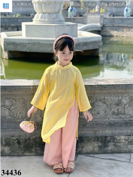 34436- AD Cúc Chi Vàng đính cườm