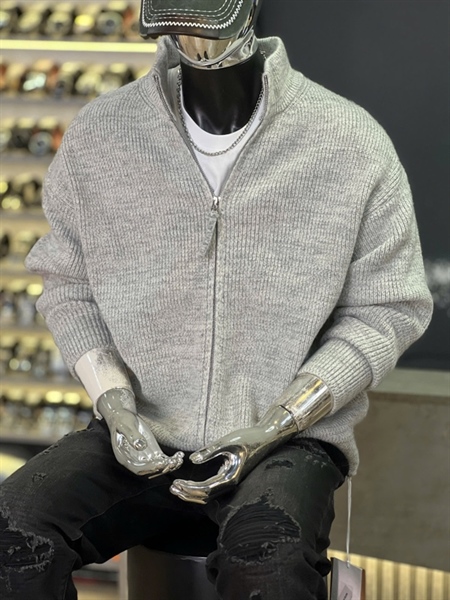 Khoác Len khóa 2 đầu CC-GY9297 Xám nhạt