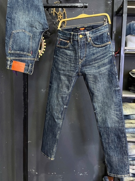 Jean Dài-QC VIP 5KM Selvedge- 1315 xanh was lưng đỏ sọc