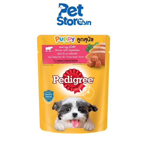 Pate Cho Chó Pedigree Puppy - Vị Bò Trứng & Rau Củ 80g