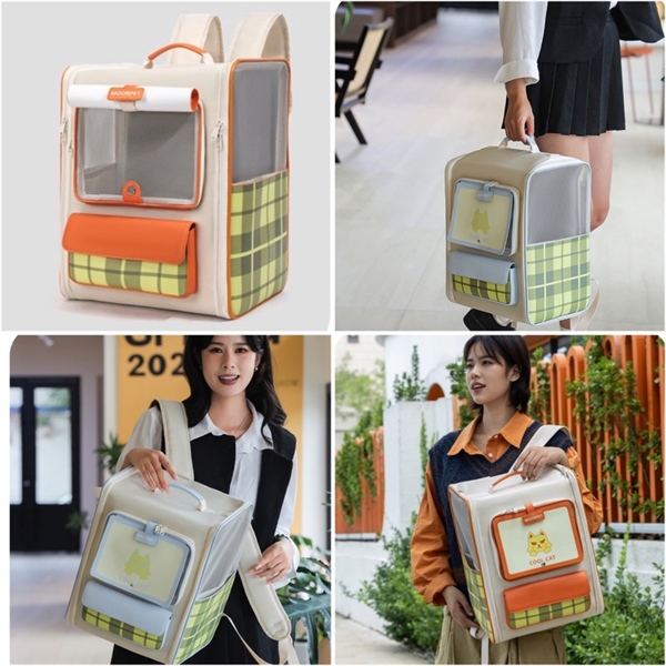 MP - Balo Coolcat họa tiết caro 33*25*42cm