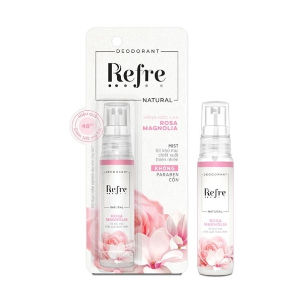 Xịt khử mùi thiên nhiên hồng mộc lan Refre Natural Rosa Magnolia 30ml - Rohto (Phú Thái)