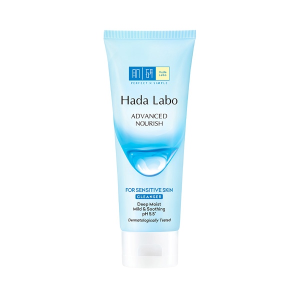 Gel rửa mặt dưỡng ẩm cho da nhạy cảm Hada Labo Advanced Nourish For Sensitive Skin Cleanser 80g