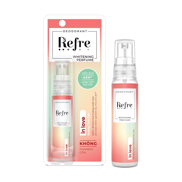 Xịt khử mùi hương nước hoa Hương Tình Yêu Refre Whitening Perfume In Love 30ml - Rohto (Phú Thái)