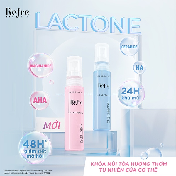 Xịt khử mùi hương Lactone dưỡng da ẩm mịn Refre Lactone Moisturizing 30ml - Rohto 3