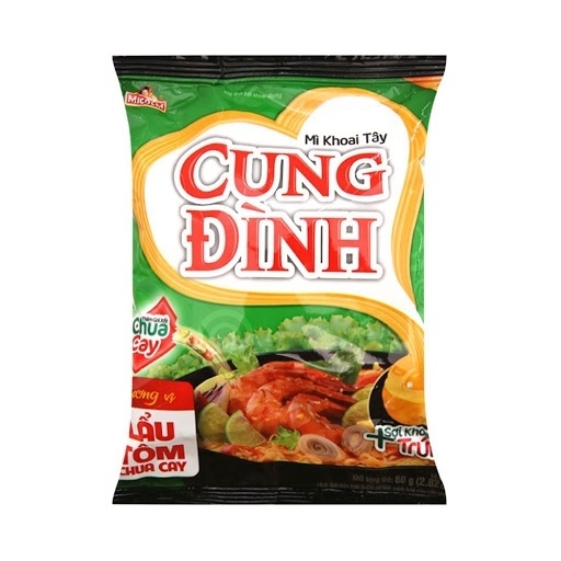 Mỳ Cung Đình XANH hương vị lẩu tôm chua cay gói 85g