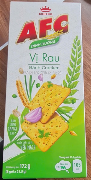 Bánh AFC vị rau cải 172g Hộp 8 gói