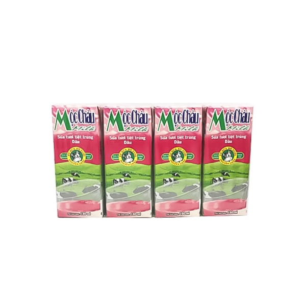 Sữa tươi tiệt trùng Mộc Châu hương dâu tự nhiên 180ml