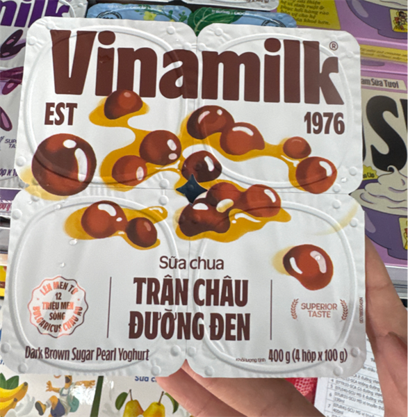 Sữa chua Vinamilk trân châu đường đen 100g