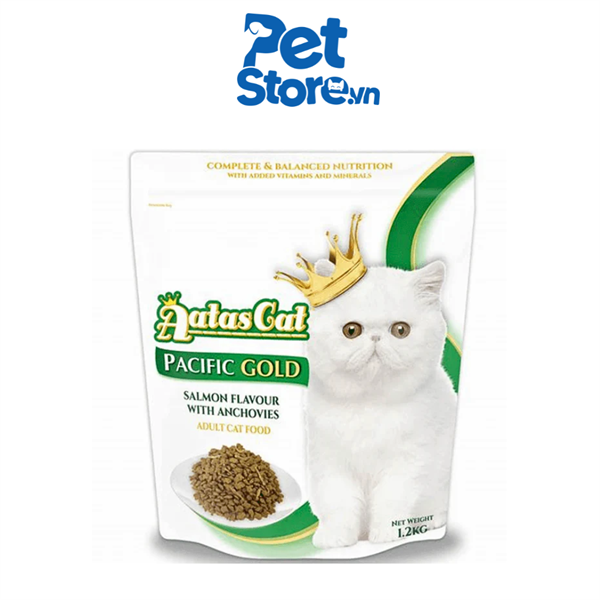 Thức Ăn Hạt Cho Mèo AAtas Gold Dry - Vị Cá Hồi 1.2kg