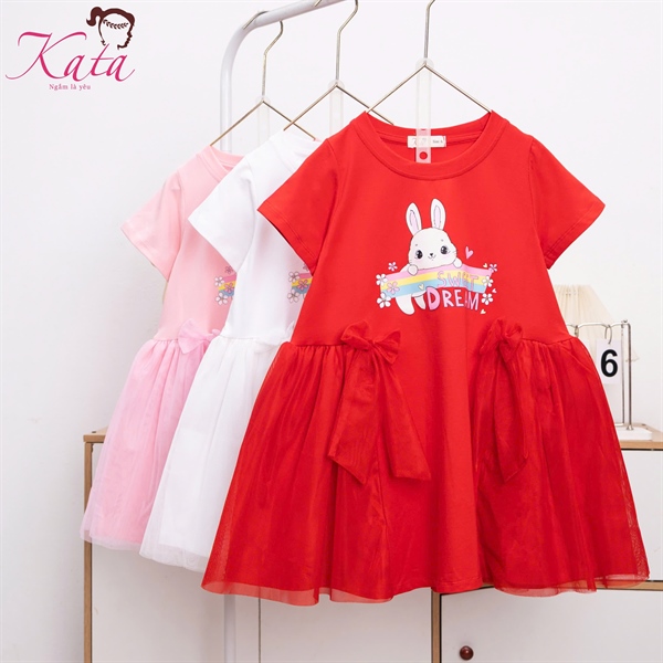 Đầm Bé Gái Sweet Dream Phối Voan Công Chúa | Size 4–14 Cho Bé 12–35kg