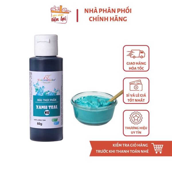 Màu Siro thực phẩm Xanh Teal 60gr