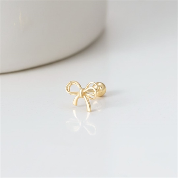 14k (58.5%) Solid Gold Twin Bow Piercing