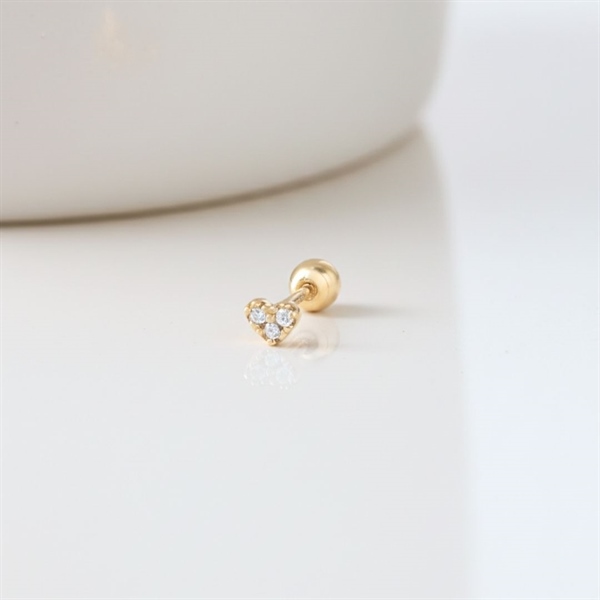 14k (58.5%) Solid Gold Mini Heart Piercing