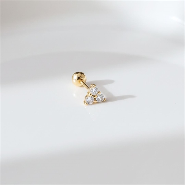 14k (58.5%) Solid Gold Trillium Flower Piercing
