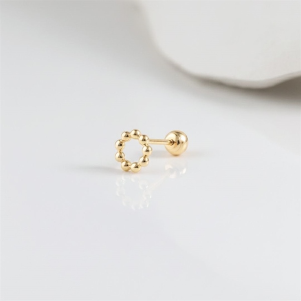 14k (58.5%) Solid Gold Dottie Circle Piercing