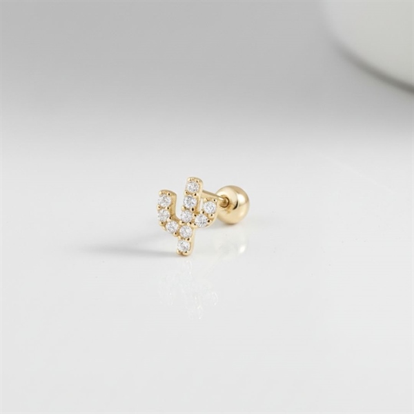 14k (58.5%) Solid Gold Petite Cactus Piercing