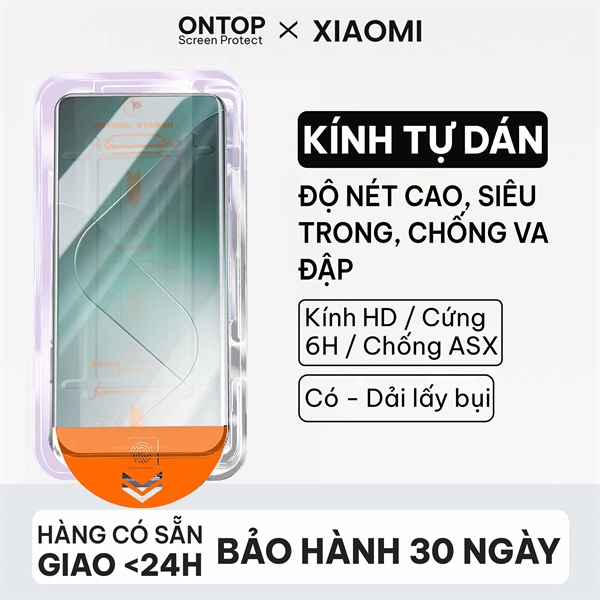 Kính Cường Lực Xiaomi 14/13/Redmi Note 13/Poco [Kèm Khung Tự Dán] - Mạ Điện Siêu Mượt, Nano Dẻo Không Vỡ Mép (6H)