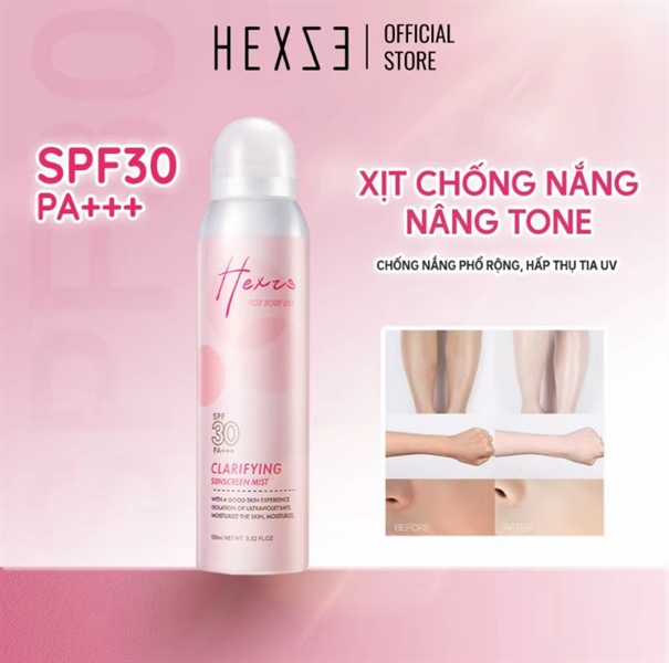 Xịt Chống Nắng HEXZE Nâng Tone 100ml