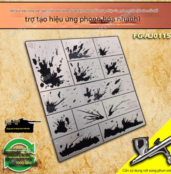 DỤNG CỤ ALEXEN - AJ0115 - TẤM KIM LOẠI SƠN WEATHERING