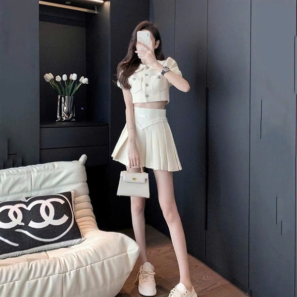 SET ÁO TAY PHỒNG VÁY XẾP LY