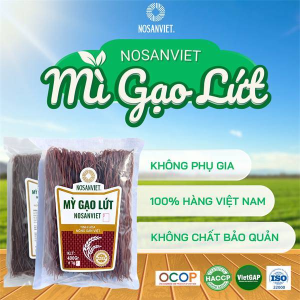 Mỳ gạo lứt Nosanviet 400g (mẫu mới)