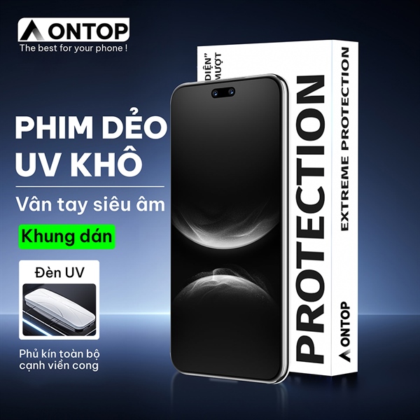 Kính Cường Lực UV Khô Huawei Mate 60/50/40/30 Pro/P60/P50/P40 Pro [Không Keo Nước] - Full Màn Cong, Nhạy Vân Tay