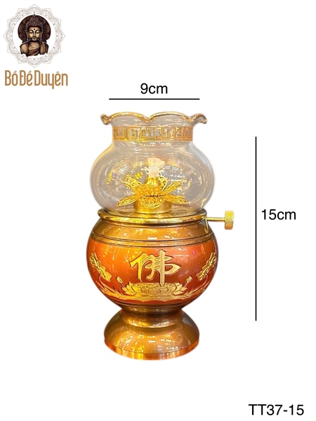 Đèn dầu đồng nhỏ đen