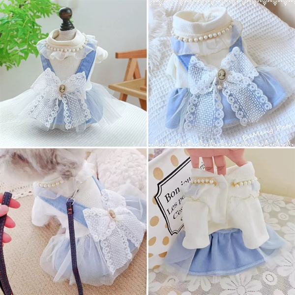 PC - Váy công chúa gắn nơ ren ngọc trai