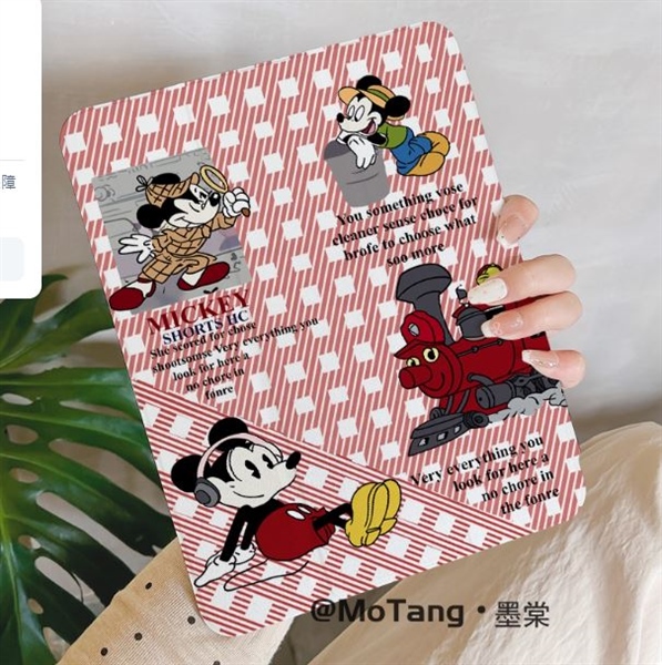 Case Ipad Caro Đỏ Micky - Air 6/7
