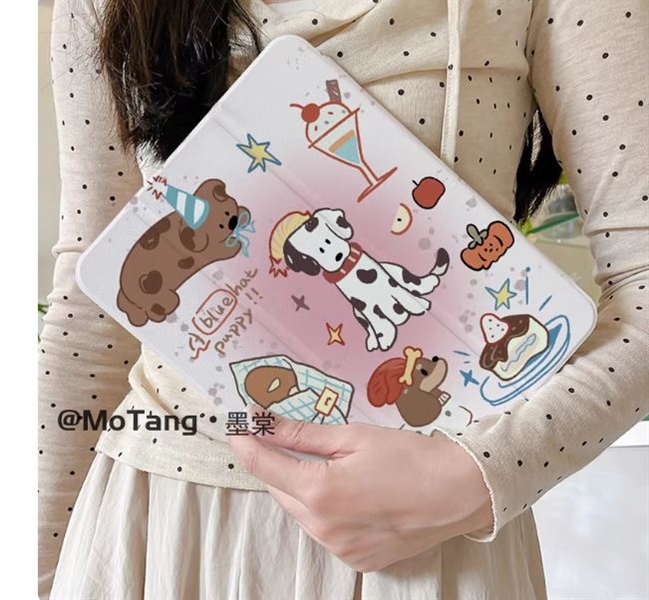 Case Ipad Blue Hat Puppy Đốm - 10.2Inch