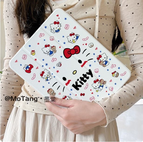 Case Ipad Trắng Kitty Nơ Đỏ - 11inch