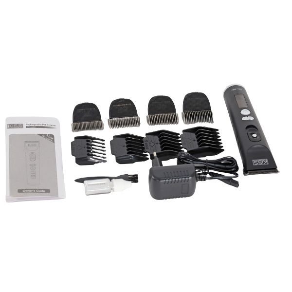 Tông đơ thú cưng kèm 5 lưỡi (3F, 4F, 5F, 7F, 10F) và 4 cữ gắn; 3 mức tốc độ 5000, 5800 và 6500 vòng/phút; chiều dài cắt điều chỉnh 0.8 mm, 1.2 mm, 1.6 mm và 2.0 mm, Hiệu Kiss Grooming, Mã MC-680