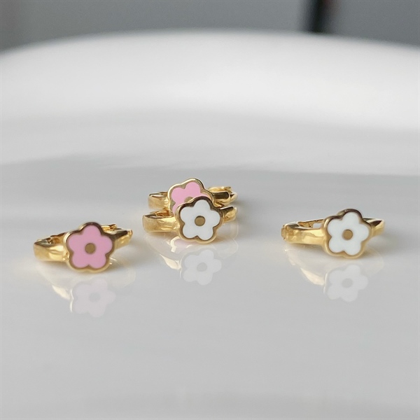 14K Petite Daisy mini huggie (S)