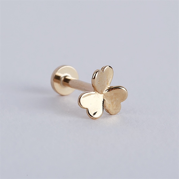 14k Lucky Clover piercing