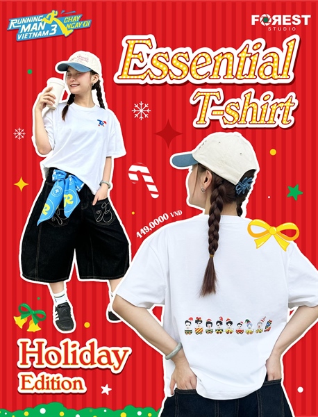 Áo Thun Noel Running Man Vietnam Mùa 3 | Essential T-Shirt Holiday Edition | FOREST COLLECTIVE