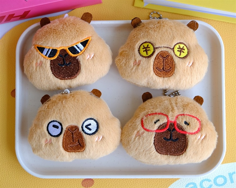 Móc dây bi MẶT CAPYBARA ĐEO KÍNH/ KO, SP3003