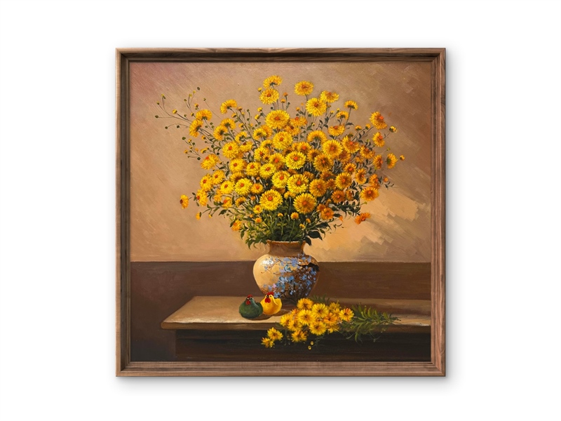 Bình hoa cúc vàng - Thanh Thảo - 90x90 cm