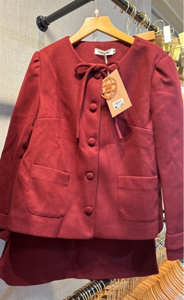 Set dạ đỏ cổ nơ+cv cochan