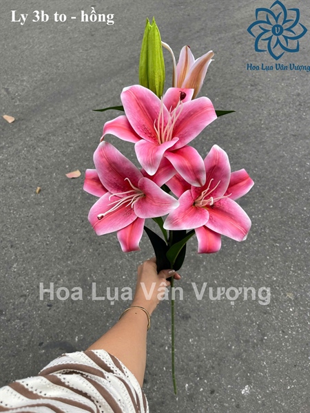Ly 3b to - hồng - Hoa cành dài - Hoa Lụa Vân Vượng