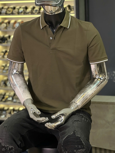 Thun Polo - Xanh Rêu- viền bo trắng